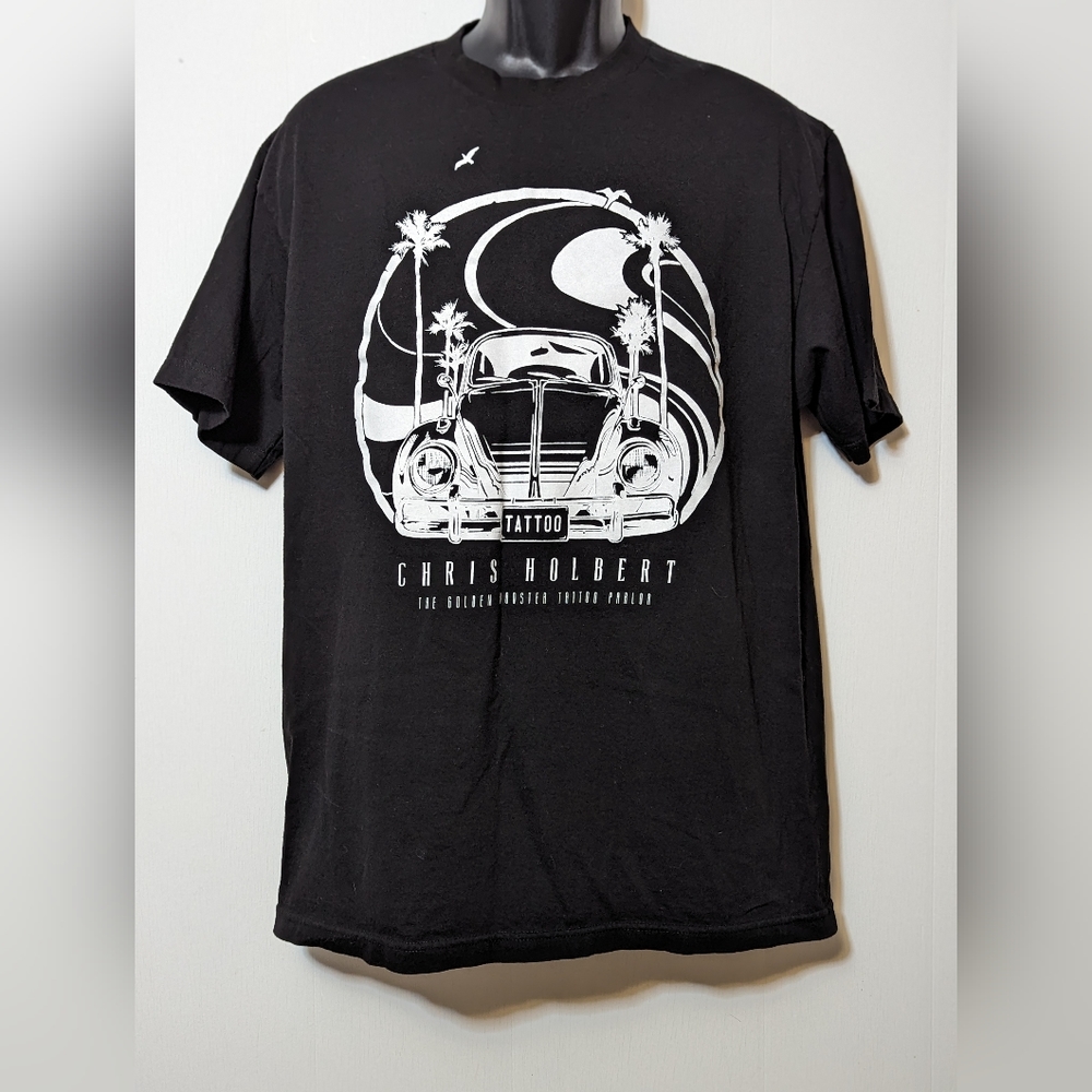 Men's Chris Holbert Tattoo Parlor Black T Shirt Size Large